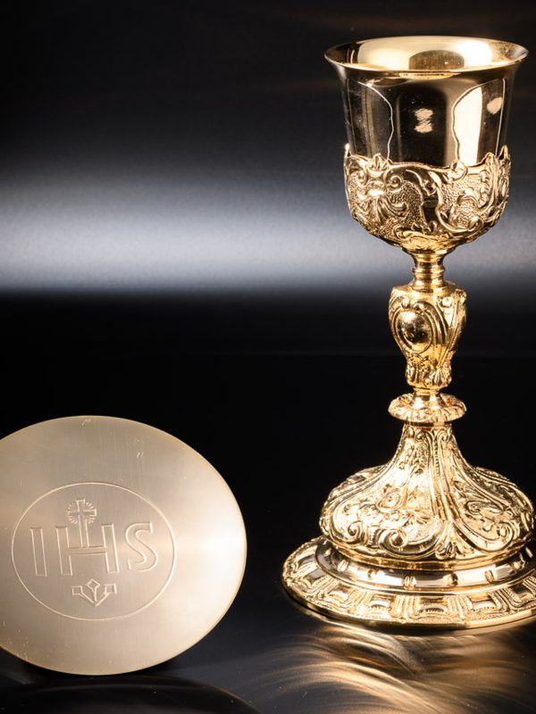 Pozlaćeni liturgijski kalež sa patenom od mesinga model 10-114-M