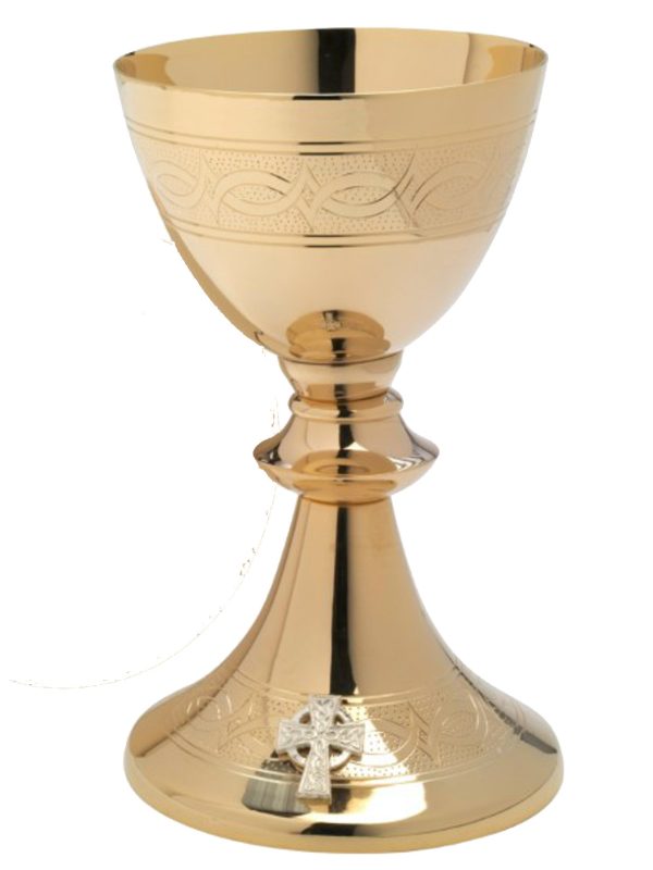 Pozlaćeni liturgijski kalež sa patenom od mesinga model 10-724