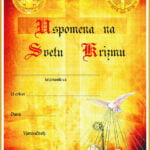 Uspomena na Svetu Krizmu s medaljicom sv. Benedikta