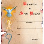 Uspomena na Svetu Krizmu sa sakralnim simbolima