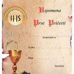Uspomena na Prvu svetu pričest s IHS simbolom i kaležom