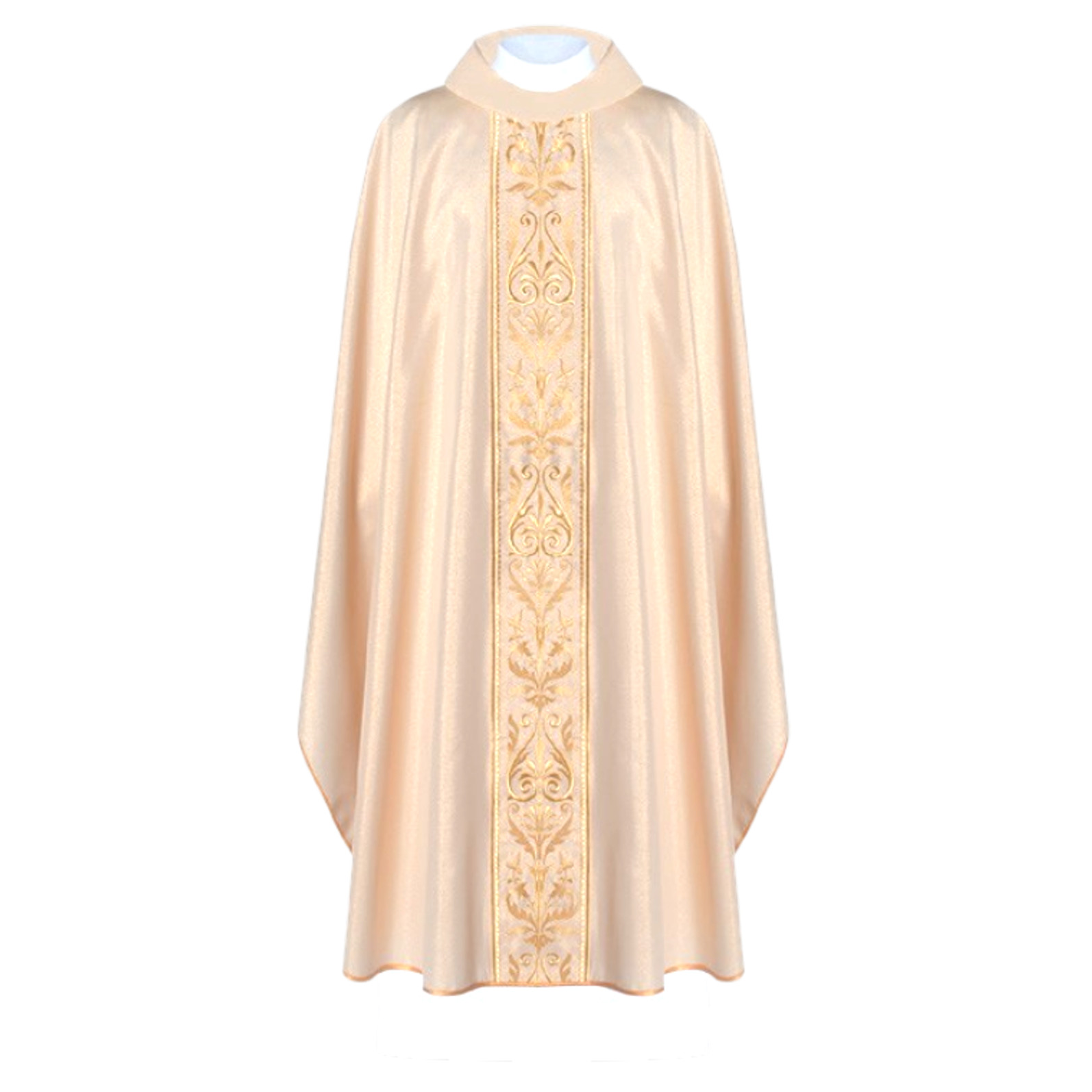 KOR 008 ZLATNA Zlatna liturgijska misnica Haftina KOR/008 s bogato vezenim središnjim orfrejom.