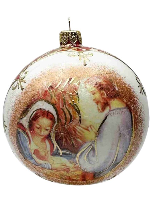 Božićna kugla Sveta Obitelj i anđeo 10 cm 72759