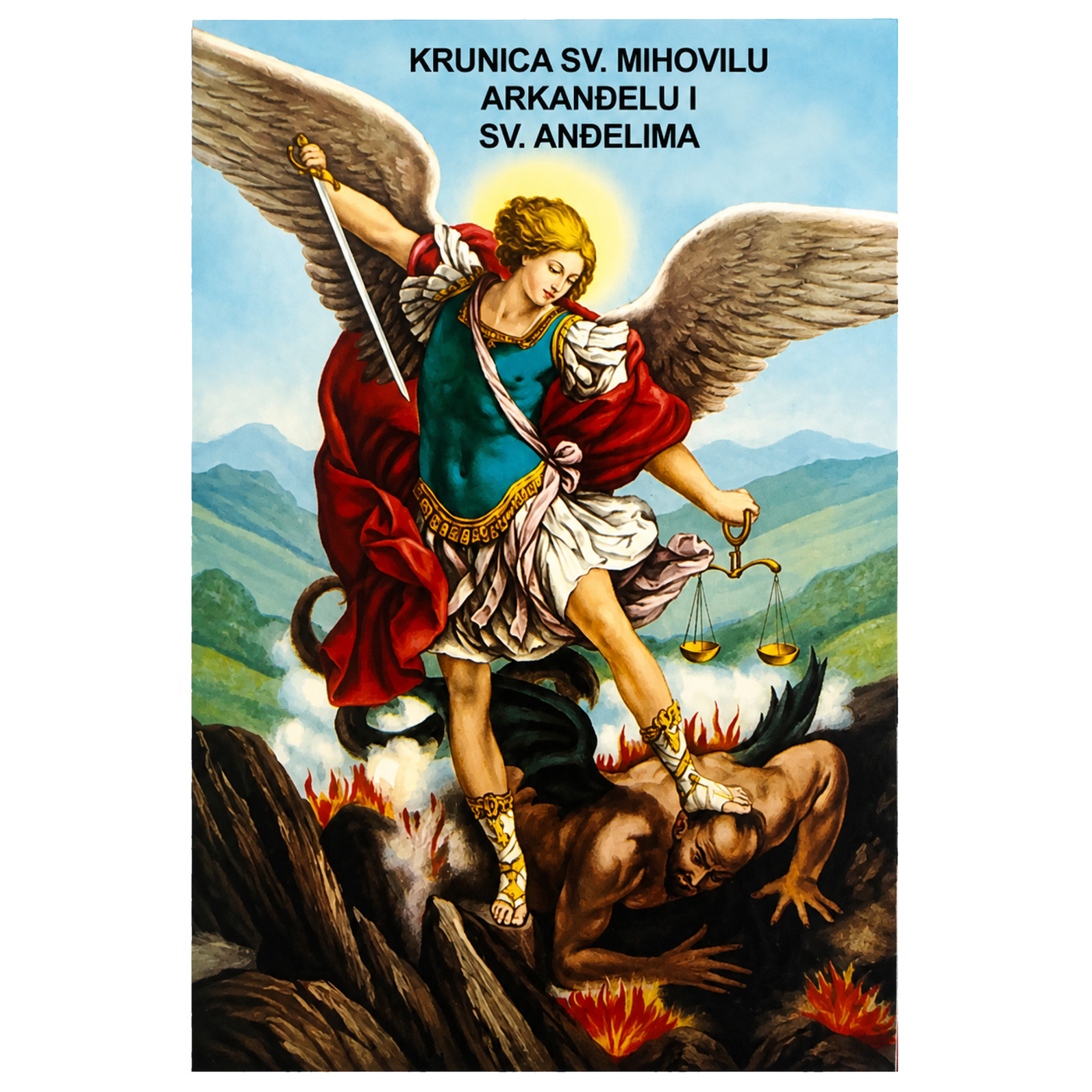 sv. mihovil slika Krunica s molitvom – sv. Mihovilu i sv. Anđelima u zaštitnom pakiranju