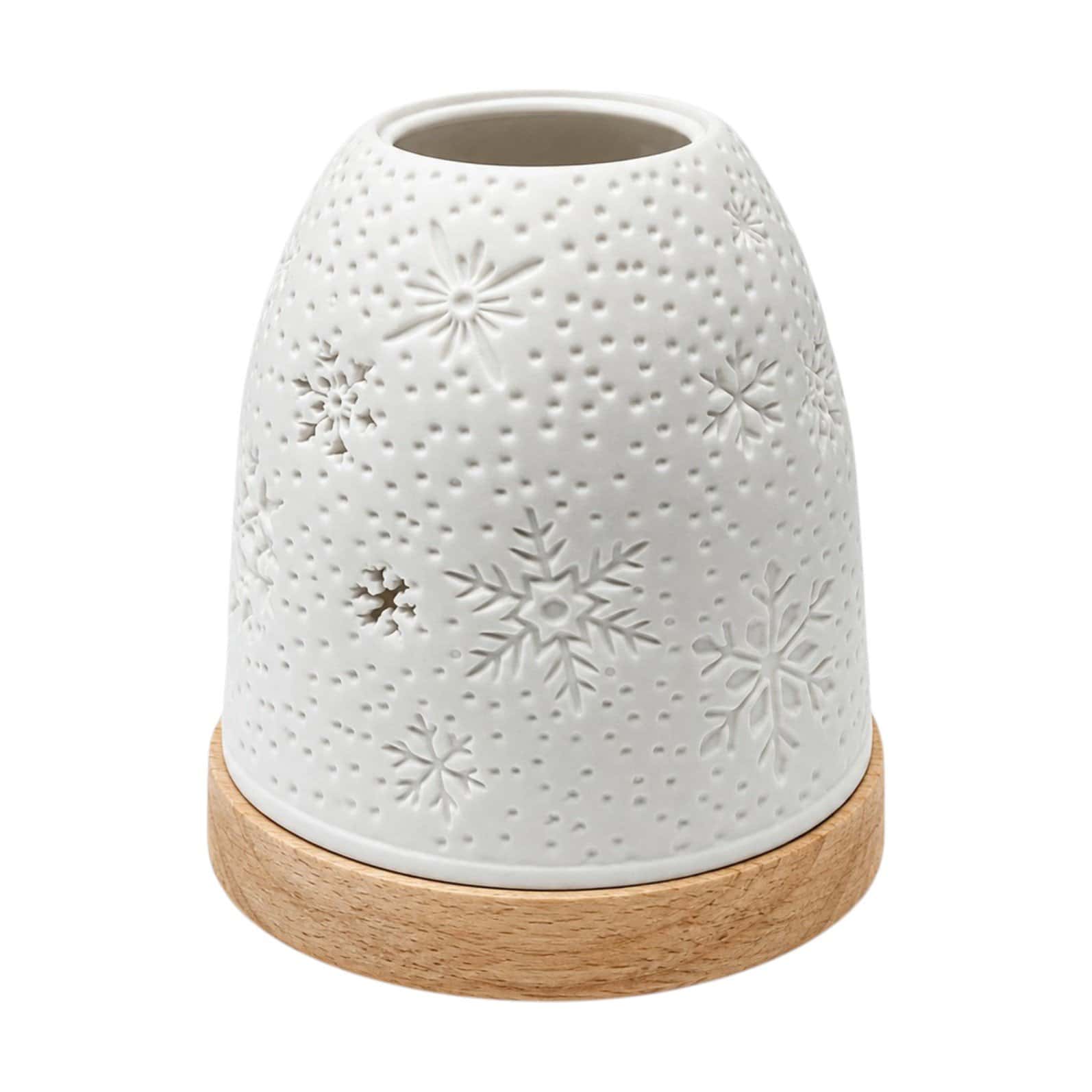 MINI IGLOO BIJELI 316 Porculanski svijećnjak Mini Igloo 316 snježne pahulje bijeli