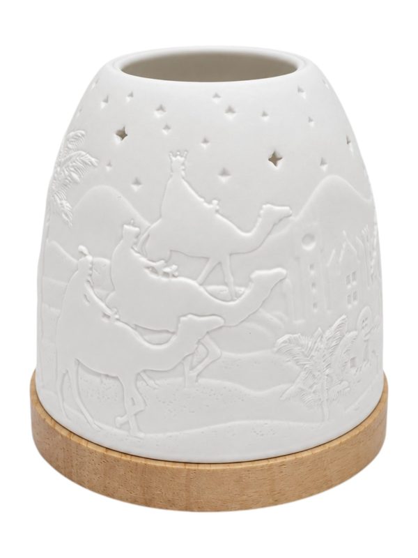 Porculanski svijećnjak Mini Igloo 455 božićne jaslice bijeli