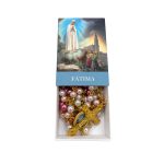 Gospina krunica s medaljicom Gospe Fatimske i bisernim perlicama kutija