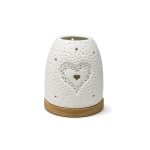 Mini Igloo keramički svijećnjak srce br. 2 bijeli
