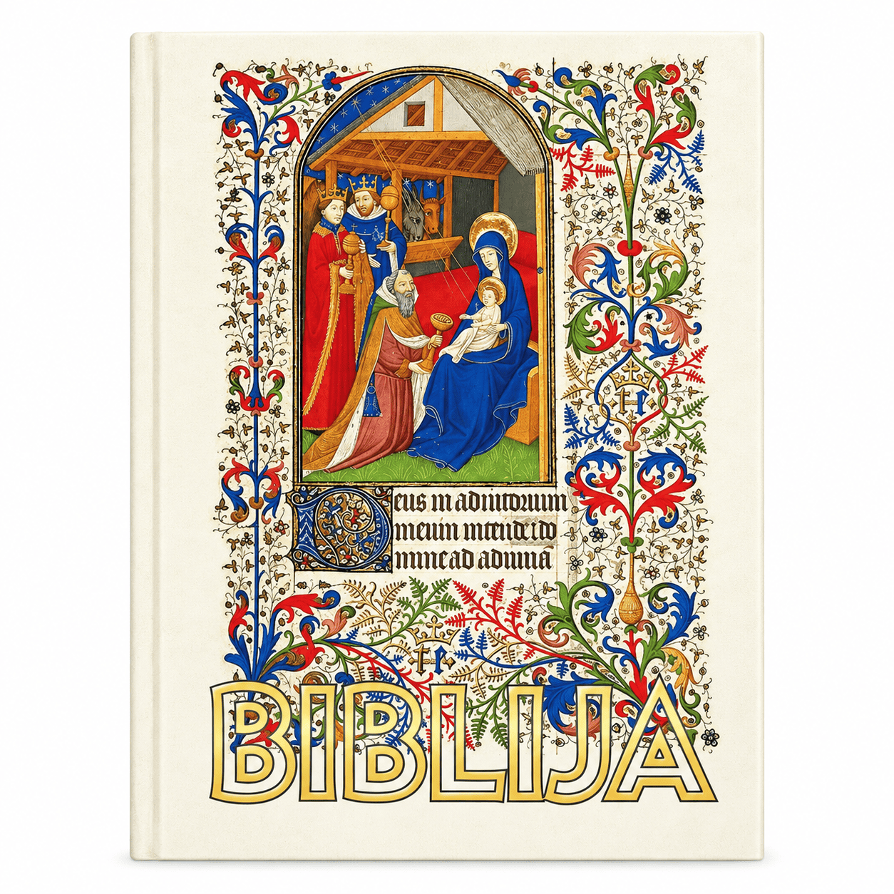 Biblija KS tal. uvez Biblija naslovnica Poklon mudraca u talijanskom uvezu