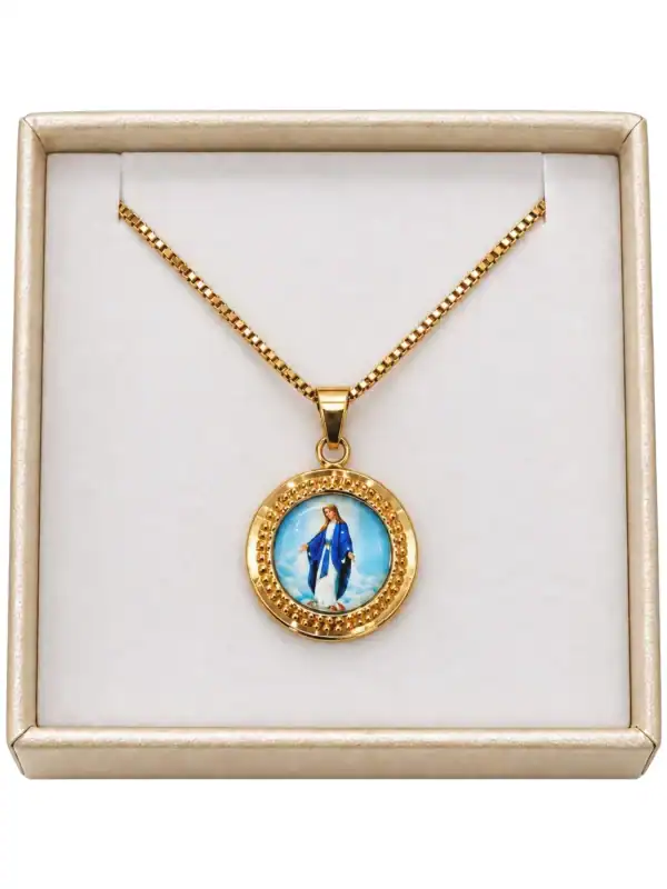 Ogrlica s medaljicom Gospe od nehrđajućeg čelika